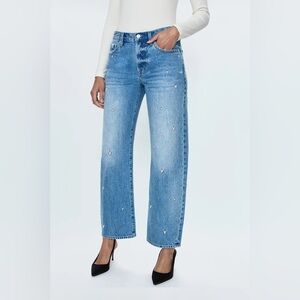 NEW PISTOLA LEXI MID RISE BOWED STRAIGHT JEAN 29 CONFETTI VINTAGE $198